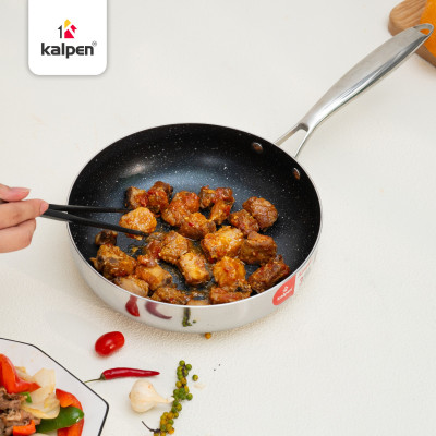 Bộ nồi chảo Inox 3 lớp đúc liền khối Kalpen Kampfer KF3 bảo hành 30 năm - Hàng chính hãng