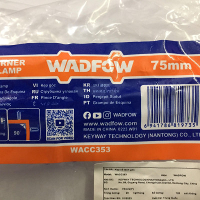 KẸP CỐ ĐỊNH GÓC 75MM WACC353 WADFOW - HÀNG CHÍNH HÃNG