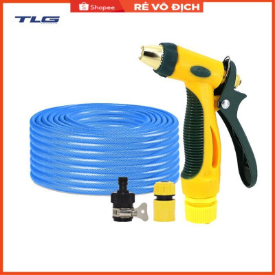 Bộ dây vòi xịt nước rửa xe,tưới cây tăng áp 3 lần 15m(cút nhựa nối 713-1) 206317