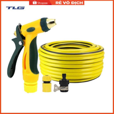 Bộ dây vòi xịt nước rửa xe,tưới cây tăng áp 3 lần 15m(cút nhựa nối 713-1) 206317