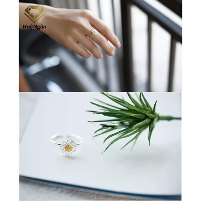 Nhẫn bạc Ý 925 Huệ Ngân - Cúc họa mi RR1136
