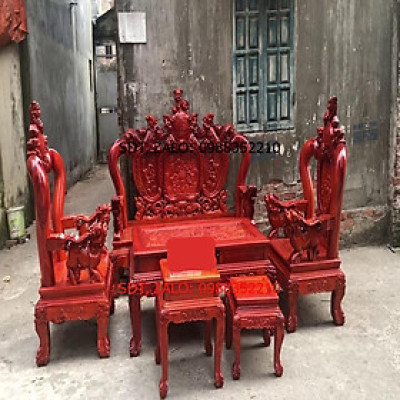 Bộ Bàn Ghế Nghê Phượng Gỗ Lim tay 12