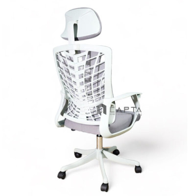 Ghế xoay lưng lưới nệm vải khung nhựa trắng CM4540-2M Nội thất Capta