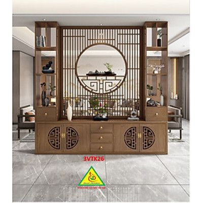 Vách ngăn phòng khách nhà bếp, Tủ kệ vách ngăn phòng 3VTK26