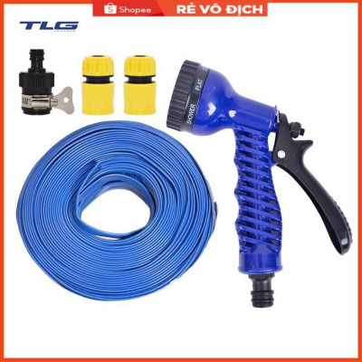 Bộ dây tăng áp 3 lần vòi xịt nước rửa xe, tưới cây loại 7-10m (cút nhựa nối nhựa đen) 206843