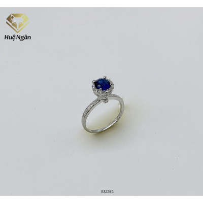 Nhẫn bạc Ý 925 Huệ Ngân - 4 chấu vương miên đá 6li RR1282