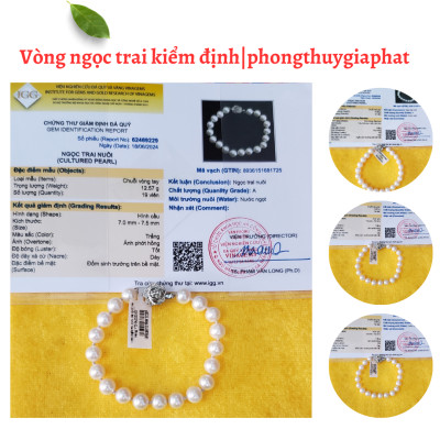 Vòng ngọc trai kiểm định|phongthuygiaphat