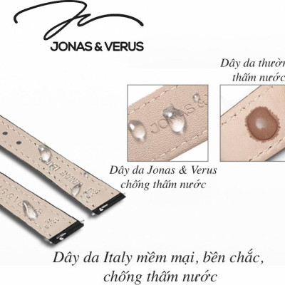 Đồng hồ đeo tay Nam hiệu JONAS & VERUS Y01544-A0.WWBLB, Máy Cơ (Automatic), Kính mo tráng sapphire hạn chế trầy xước, Dây da Italy