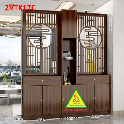 Vách ngăn tủ kệ , vách ngăn phòng khách nhà bếp 2VTK17C - Nội thất lắp ráp Viendong Adv