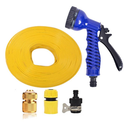Bộ dây vòi xịt rửa xe, tưới cây, dọn dẹp nhà cửa 7-10m (cút đồng nối nhựa đen) 206843