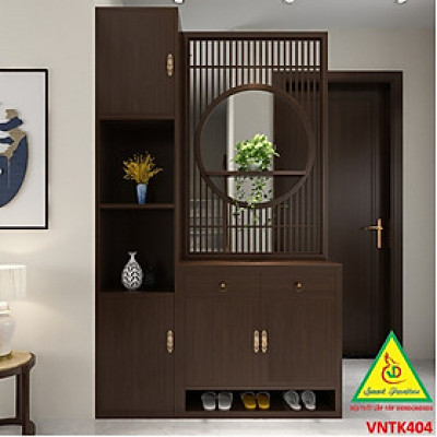 Vách ngăn phòng khách, vách ngăn tủ kệ bằng gỗm bình phong tranh VNTK404 - NỘI THẤT LẮP RÁP VIENDONGADV