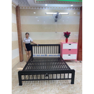 Giường ngủ sắt hộp vuông mẫu đẹp cao cấp y hình - Nhiều kích thước - Giường sắt hộp vuông gia đình cao cấp HCM