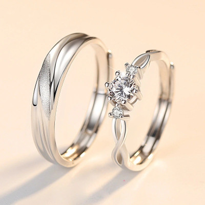 Nhẫn Đôi Bạc Nhẫn Cặp Bạc Đẹp Tình Yêu Trở Lại - BẠC HIỂU MINH NC434S