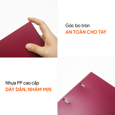 Bìa còng A5 Switch OFF AO+ lưu trữ tài liệu gáy 3.5cm chất liệu nhựa PP WB213/WB214