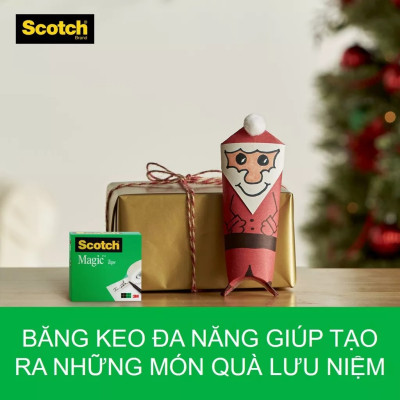 Băng keo đa năng trong suốt kì diệu Scotch Magic Tape 810 - dài 32.9m, dán tiền, hồ sơ, ghi lên được, gói quà, sửa vết rách