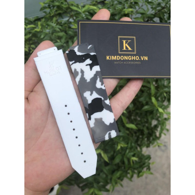 GIÁ HỦY DIỆT Dây đồng hồ HUBLOT cao su trắng xám case 45 BIGBANG size dây 17 - 25 - 22