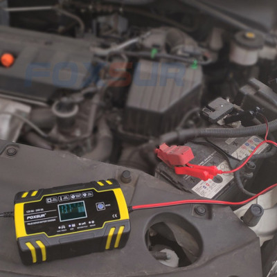 Sạc bình ắc quy 12V 24V 3Ah - 150Ah FOXSUR tự ngắt khi đầy chức năng bảo dưỡng phục hồi ắc quy bằng khử sunfat