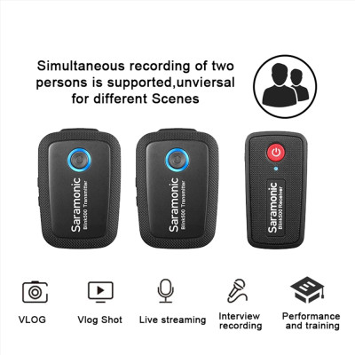 MICRO THU ÂM KHÔNG DÂY SARAMONIC BLINK 500 B2 (TX + TX + RX) 2 PHÁT + 1 THU | Hàng Chính Hãng