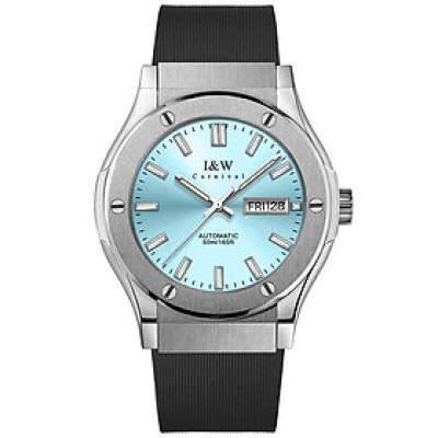Đồng Hồ Nam I&W Carnival 55851GT1 Chính Hãng Full Box Chống Nước Kính Chống Xước Dây Silicon Cao Cấp BH 60T (Máy Cơ Tự Động)
