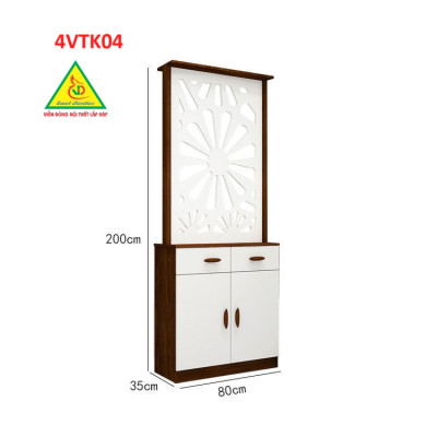 Vách ngăn phòng khách, vách ngăn tủ kệ bằng gỗ 4VTK04 - Nội thất lắp ráp Viendong adv