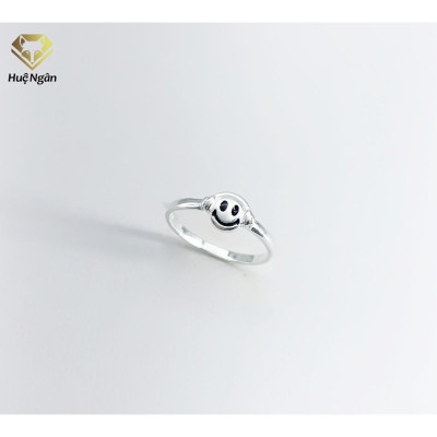 Nhẫn bạc Ý 925 Huệ Ngân - Happy Face TJ016 (li tay nhỏ)
