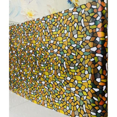 Decal dán kính mờ sỏi đá sắc màu - Decal dán kính phòng khách - phòng ngủ - khách sạn - nhà hàng  - decal dan kinh Binbin DK53