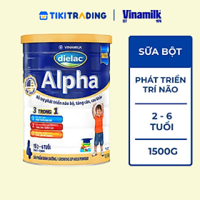 Sữa bột Vinamilk Dielac Alpha 4 - Hộp thiếc 1500g (dành cho trẻ 2-6 tuổi)