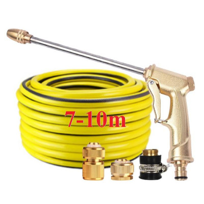 Bộ dây vòi xịt nước rửa xe, tưới cây . tăng áp 3 lần, loại 7m, 10m 206701-3 đầu đồng, cút đồng