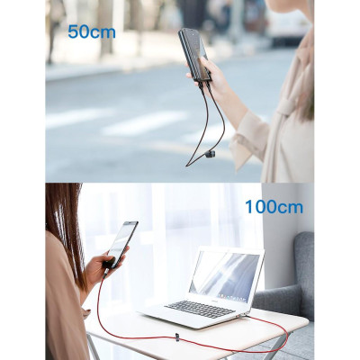 Cáp sạc nhanh Baseus X- shaped Light chân Lightin và Type C - Hàng Chính Hãng