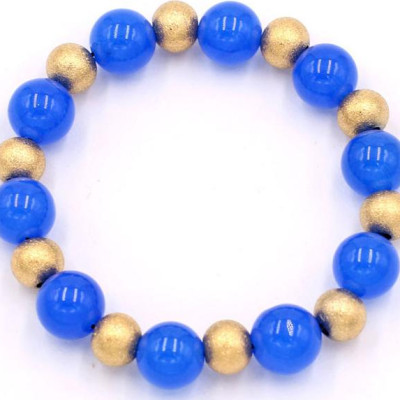 Vòng tay chuỗi hạt - thạch anh xanh dương 10 ly VTAXDHVT1 - hợp mệnh Mộc, mệnh Thủy