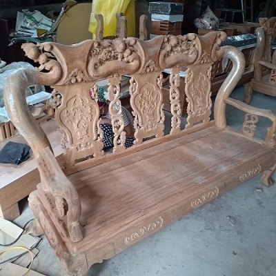 bộ bàn ghế minh quốc đào gỗ lim tay 10