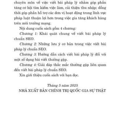 Sách - Kỹ Năng Cơ Bản Về Viết Bài Pháp Lý Chuẩn SEO