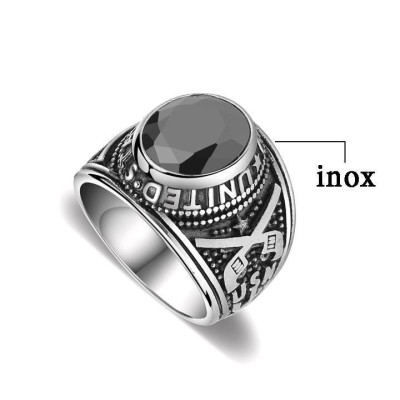 Nhẫn nam titan cao cấp thời trang rẻ đẹp nhẫn mỹ inox thép không gỉ trangsucpt đá xanh dương PTNNA03