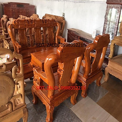 Bộ Bàn Ghế Minh Quốc Voi Gỗ Gõ Đỏ