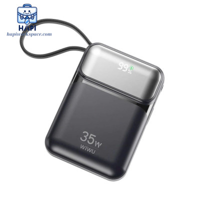 Sạc dự phòng hàng chính hãng WiWU Galaxy 10.000/20.000 mAh, 35W, cáp Type-C/L, màn hình