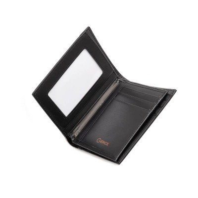 Ví nam Gence dáng dọc da bò Nappa màu đen C15