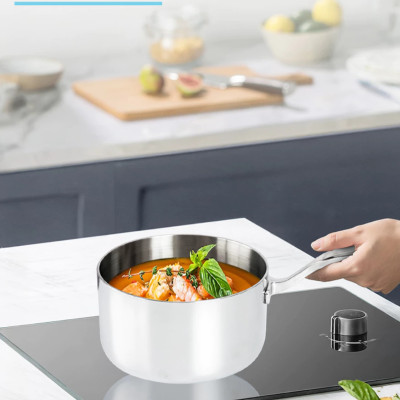 Quánh Inox316 Đúc Đáy Liền 3 Lớp Haatz CIC1240 Size 16cm - Hàng Chính Hãng Bảo Hành 5 Năm