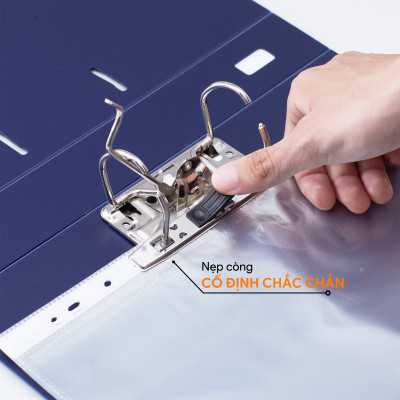 Bìa còng bật A4 5cm-7cm, File càng cua nhẫn chất liệu nhựa PP thương hiệu AO+, màu OFF (WB235/WB237)