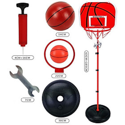Trò Chơi Bóng Rổ DODODIOS Cho Bé - Gia Đình Thân Sắt 1.2 - 1.65 Mét (Tặng Đủ Phụ Kiện - Có Thể Chỉnh Độ Cao)