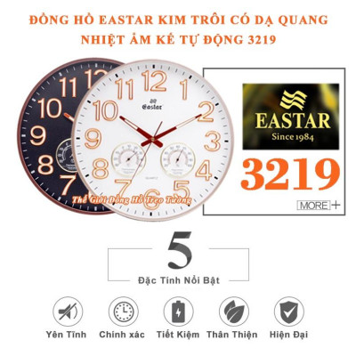 Đồng Hồ EASTAR KIM TRÔI Viền Mỏng Số nổi 3D có DẠ QUANG và NHIỆT ẨM KẾ Tự Động – Tặng Pin Maxell - Bảo Hành 1 Năm