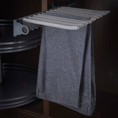 Phụ kiện của tủ áo (Giá vắt quần âu ray giảm chấn dòng Grey thương hiệu Gerari)