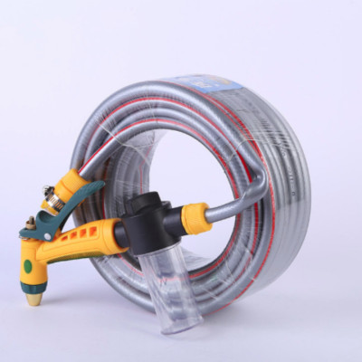 Vòi nước vòi phun nước rửa xe tưới cây tăng áp thông minh đầu đồng + bộ dây bơm nước dãn nở 15m cao cấp TLG 206716 (xám)