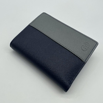 Ví Bóp Nam Mini Dáng Đứng Mandino Da Bò Vân Taiga Phối Màu Nhỏ Gọn 2 Ngăn Chính 8 Ngăn Thẻ