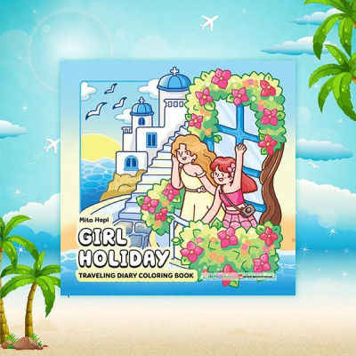 Sách - Girl Holiday - Traveling Diary Coloring Book