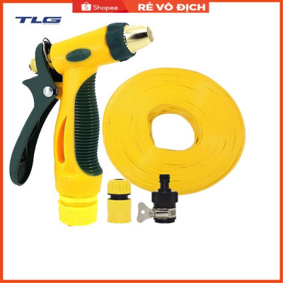 Bộ dây vòi xịt nước rửa xe,tưới cây tăng áp 3 lần 15m(cút nhựa nối 713-1) 206317