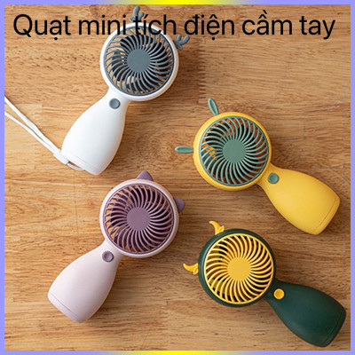 Phụ kiện tiện ích -Quạt mini cầm tay ,quạt để bàn có dây cắm USB ,quạt tích điện kèm tai cực xinh và đáng yêu 