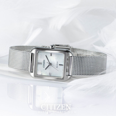 Đồng Hồ Nữ Citizen Dây Thép Không Gỉ EM0491-81D - Mặt Xà Cừ