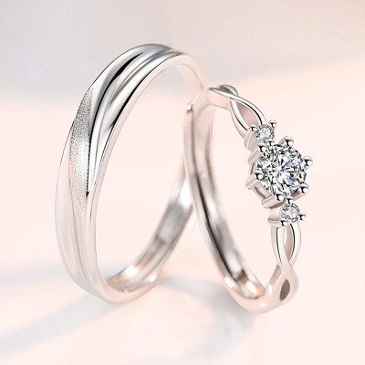 Nhẫn Đôi Bạc Nhẫn Cặp Bạc Đẹp Tình Yêu Trở Lại - BẠC HIỂU MINH NC434S