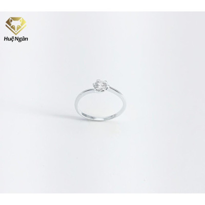 Nhẫn bạc Ý 925 Huệ Ngân - Một viên đá đơn giản xinh xắn TJ021 (li tay nhỏ)