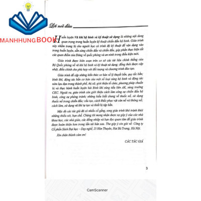 Sách - Giáo Trình Vũ Khí Bộ Binh và Kỹ Thuật Sử Dụng (Dùng cho Giáo Viên, Giảng Viên Giáo Dục Quốc Phòng và An Ninh)